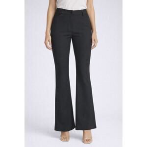 Express Womens Curvy Black Flare Dress Pant Sz 6R Stretch Trousers